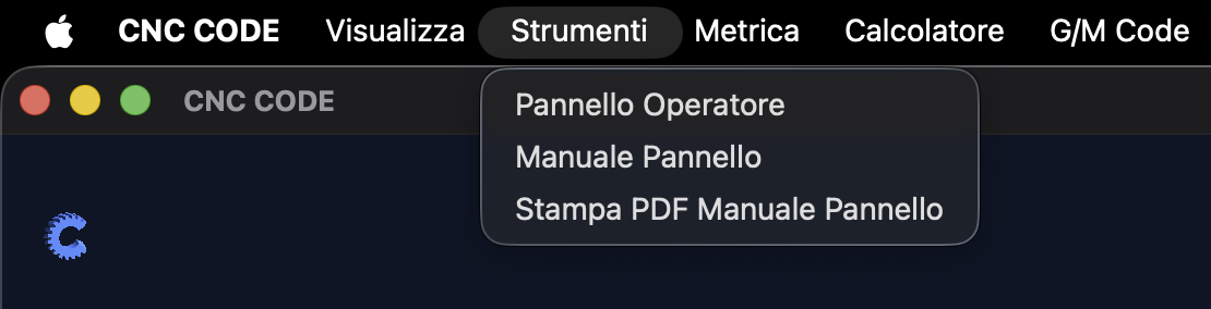Menu Strumenti