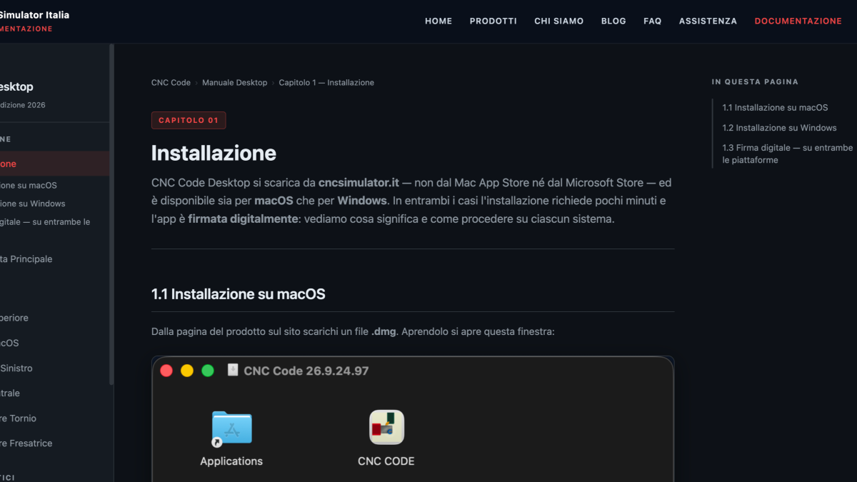 Il Manuale d'uso CNC CODE Simulator Desktop è online