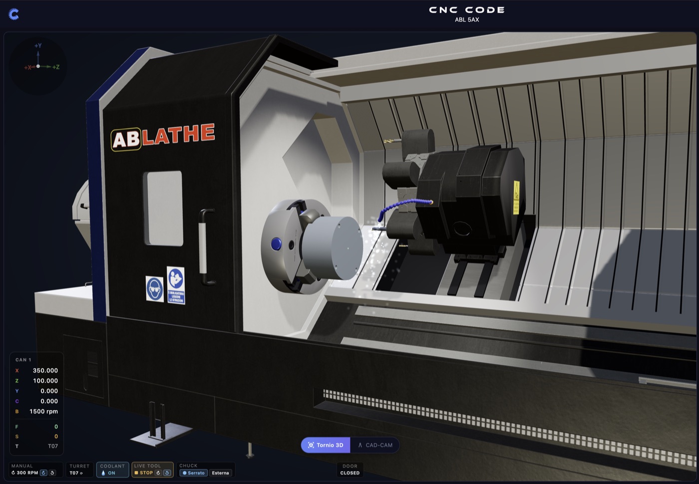 CNC CODE Desktop Tornio 3D