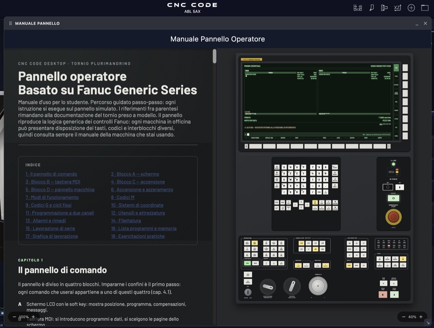 CNC CODE Desktop Pannello Operatore